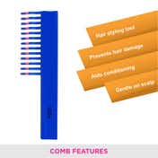 Vega Shampoo Comb India's No.1 Hair Comb Brand with Wide Tooth Blue (1269) (32 g)