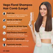 Vega Bloomy Shampoo Hair Comb India's No.1 Hair Comb Brand for Men and Women (DC-1268H) (36 g)