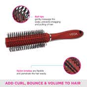 Vega Round Hair Brush for Adding Curls Volume & Waves in Hair for Men & Women (E11-RB) (108 g)