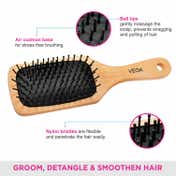 Vega Premium Collection Wooden Paddle Hair Brush for Men & Women (E2-PB) (152 g)