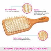 Vega Wooden Bristle Paddle Hair Brush India's No.1 Hair Brush Brand for Men & Women (E2-PBB) (84 g)