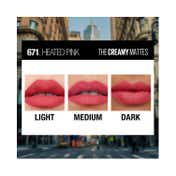 Maybelline New York Color Sensational Creamy Matte Lipstick - 671 Heated Pink (3.9 g)