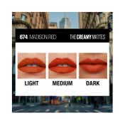 Maybelline New York Color Sensational Creamy Matte Lipstick - 674 Madison Red (3.9 g)