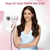 Vega Go Style 1200-1400W Foldable Hair Dryer for Women with Heat & Cool Setting Quick Dry VHDH-18