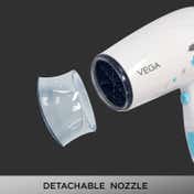 VEGA Insta Wave 1600W Hair Dryer with Cool Shot 3 Heat/ Speed Setting Detachable Nozzle (VHDH-22)