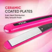 Vega Trendy Hair Straightener with Temperature Setting Quick Heatup Auto Shut-off Pink (VHSH-16)