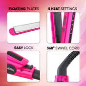 Vega Trendy Hair Straightener with Temperature Setting Quick Heatup Auto Shut-off Pink (VHSH-16)