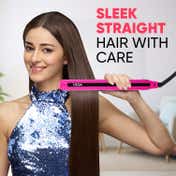 Vega Trendy Hair Straightener with Temperature Setting Quick Heatup Auto Shut-off Pink (VHSH-16)
