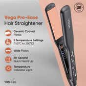 Vega Pro-Ease Hair Straightener for Women with 5 Adjustable Temperature Auto Shut-off (VHSH-26)