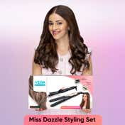 Vega Miss Dazzle Styling Set for Women Hair Straightener with 19mm Barrel Hair Curler VHSS-02(549 g)