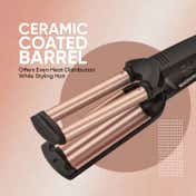 Vega I-Wave Hair Waver for Women with Ceramic Coated Barrel Soft & Deep Wave Hair Curls (VHWR-01)