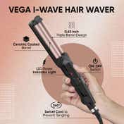 Vega I-Wave Hair Waver for Women with Ceramic Coated Barrel Soft & Deep Wave Hair Curls (VHWR-01)