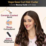 Vega Ease Curl 19mm Barrel Hair Curler for Women with Ceramic Coated Plates (VHCH-01)