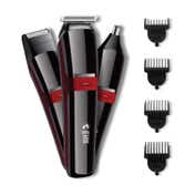 Beardo Chrome Beast Grooming Kit Black & APE-X 3-In-1 Multipurpose Trimmer - Black & Red Combo