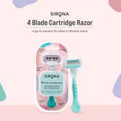 Sirona Reusable 4 Blade Cartridge Hair Removal Body Razor For Women