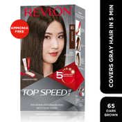 Revlon Top Speed Hair Color For Woman with Outrageous Conditioner - Dark Brown 65 (190ml)