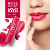 Faces Canada Color Lip Balm - Rose Petal 03, Red Tint, SPF 15, 12 HR Moisturization (4.5 g)