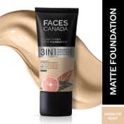 Faces Canada 3in1 All Day Hydra Matte Foundation + Moisturizer + SPF 30 - Absolute Ivory 012 (25 ml)