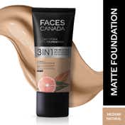 Faces Canada 3in1 All Day Hydra Matte Foundation + Moisturizer + SPF 30 - Medium Natural 022 (25 ml)