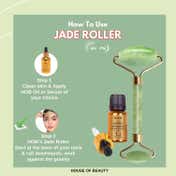 House of Beauty Jade Roller Kit -Toning, Tightening, Lymphatic Drainage, Depuffing Eyes (3 Pcs)