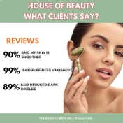 House of Beauty Jade Roller Kit -Toning, Tightening, Lymphatic Drainage, Depuffing Eyes (3 Pcs)