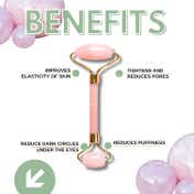 House of Beauty Rose Quartz Roller Kit For Toning, Tightening, Depuffing Face & Undereyes (3 Pcs)