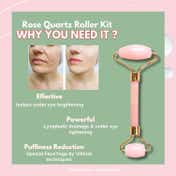 House of Beauty Rose Quartz Roller Kit For Toning, Tightening, Depuffing Face & Undereyes (3 Pcs)