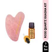 House of Beauty Rose Quartz Guasha Tool Kit For Double Chin, Jawline, Contour & Shapes Nose (3 Pc)