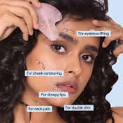 House of Beauty Rose Quartz Guasha Tool Kit For Double Chin, Jawline, Contour & Shapes Nose (3 Pc)