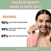 House of Beauty Rose Quartz Guasha Tool Kit For Double Chin, Jawline, Contour & Shapes Nose (3 Pc)