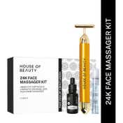 House of Beauty 24K Face Massager Kit For Undereye Puffiness, Dark Circles,Face Tightening (3 Pc)