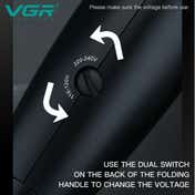 VGR V-439 Professional Foldable Hair Dryer 1200-1600W 3 Heat Setting Concentrator 2 Speed Settings (1Pc)