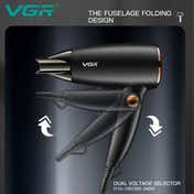 VGR V-439 Professional Foldable Hair Dryer 1200-1600W 3 Heat Setting Concentrator 2 Speed Settings (1Pc)