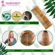 Majestique Wooden Wide Tooth Comb, Ideal for Detangling and Styling All Hair Types