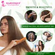 Majestique Wooden Hair Comb With Handle