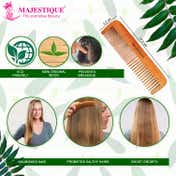 Majestique Wooden Hair Comb With Handle