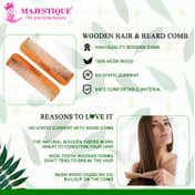 Majestique Wooden Hair Comb With Handle