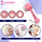 Majestique Face Exfoliator Deep Pore Cleaning Double Sided Face Cleanser Brush