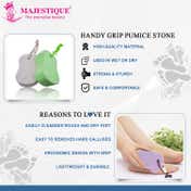 Majestique Handy Grip Pumice Stone for Hands, Heels, Elbows - Color May Vary