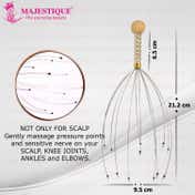 Majestique Head and Scalp Massager, Handheld Head Massage Tingle Stress Relief - Color May Vary