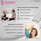 Majestique Head and Scalp Massager, Handheld Head Massage Tingle Stress Relief - Color May Vary