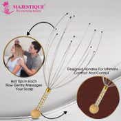 Majestique Head and Scalp Massager, Handheld Head Massage Tingle Stress Relief - Color May Vary