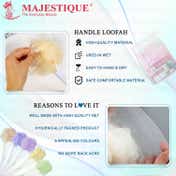 Majestique Long Handle Loofah for Back Scrubber, Easy Reach Body Wash, Back Cleaning - Color May Vary