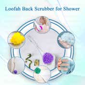 Majestique Long Handle Loofah for Back Scrubber, Easy Reach Body Wash, Back Cleaning - Color May Vary