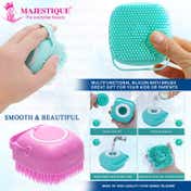 Majestique Bath Silicone Shower Scrubber, Suitable for All Skin Silicone Loofah - Multicolor