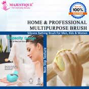 Majestique Bath Silicone Shower Scrubber, Suitable for All Skin Silicone Loofah - Multicolor
