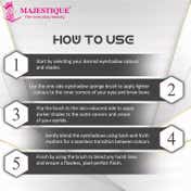 Majestique Charming Eye Kit, Eyeshadow Sponge Brush and Eyeshadow Brush for Eyes and Brow Bone