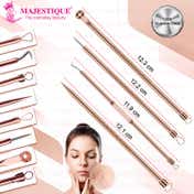 Majestique Blackhead Remover kit 4Pcs, Blackhead Extractor Tool for Nose Face