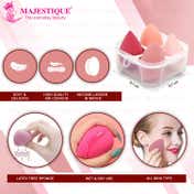 Majestique Professional Mushy Beauty Blender Sponge with Egg Case (5 pcs)