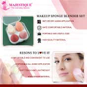 Majestique Professional Mushy Beauty Blender Sponge with Egg Case (5 pcs)